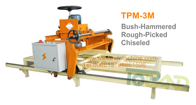 TPM-3M Chiseled,Bush-Hammered,Rough-Picked Surface Stone Slab Processing Machine For Granite And Marble